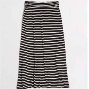 J Crew Black and White Striped Maxi Skirt, XXS